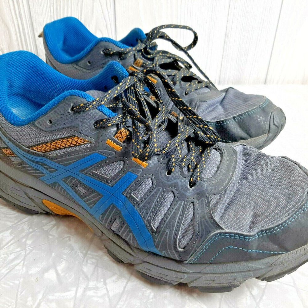 Asics Mens Gel Venture 7 1011A560 Gray Blue Running Shoes Lace Up Size 10